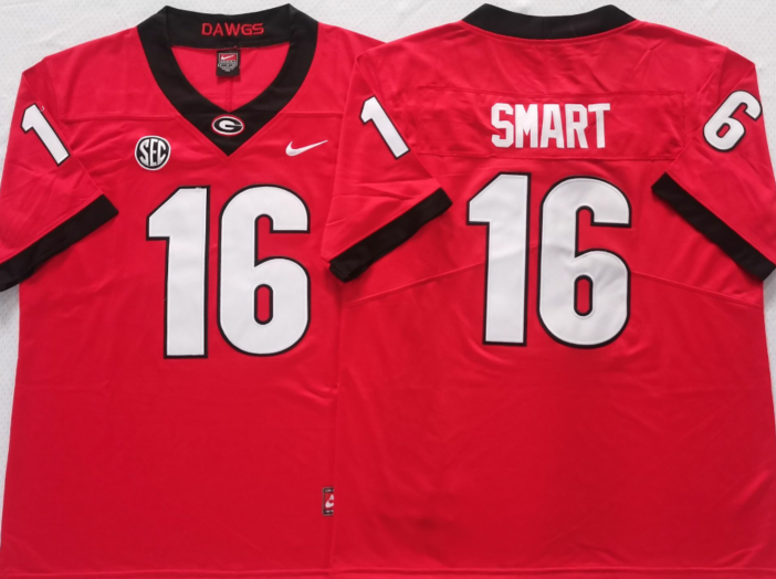 Men's Georgia Bulldogs Kirby Smart #16 Red Jersey